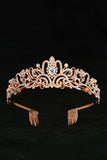 Golden White Crystal Prom Queen Pageant Crown Tiara