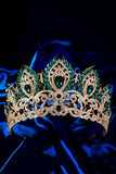 Luxury Crystal Prom Queen Pageant Golden Crown Tiara