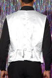 Sparkly Black Single Breasted V-Neck Men's Suit Vest with Sequins