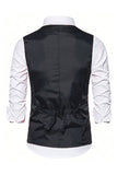 Black V-Neck Single Breasted Sequins Men's Suit Vest