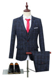 Black Plaid Notched Lapel One Button 3-Piece Men's Formal Suits