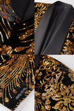 Gold Sequin One Button Shawl Lapel 2-piece Men's Prom Suits