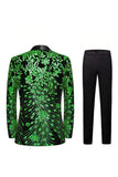 Gold Sequin One Button Shawl Lapel 2-piece Men's Prom Suits