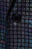 Black Metallic Grid Single Breasted Notched Lapel 2-Piece Men's Prom Suits