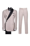 Black 2 Piece One Button Notched Lapel Men's Prom Suits
