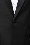 Black 2 Piece Peak Lapel Slim Fit Men's Suits
