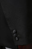 Black 2 Piece Peak Lapel Slim Fit Men's Suits