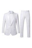 Black 2 Piece Peak Lapel Slim Fit Men's Suits