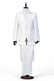 Black 2 Piece Peak Lapel Slim Fit Men's Suits