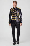 Sparkly Black Single Breasted Shawl Men's Prom Suits with Sequins