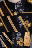 Sparkly Black Single Breasted Shawl Men's Prom Suits with Sequins