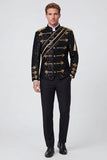 Black Single Breasted Men's Prom Suits with Sequins