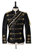 Black Single Breasted Men's Prom Suits with Sequins