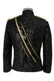 Black Single Breasted Men's Prom Suits with Sequins
