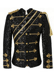 Black Single Breasted Men's Prom Suits with Sequins