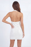 Simple Halter Bodycon Little White Dress