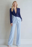Black Pink Patchwork Single Breasted 2 Piece Notched Lapel Prom Suits