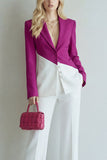 Black Pink Patchwork Single Breasted 2 Piece Notched Lapel Prom Suits