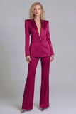Blue Peak Lapel Single Breasted 2 Piece Women Prom Suits
