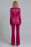 Blue Peak Lapel Single Breasted 2 Piece Women Prom Suits