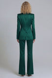 Blue Peak Lapel Single Breasted 2 Piece Women Prom Suits