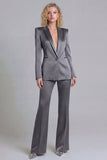 Blue Peak Lapel Single Breasted 2 Piece Women Prom Suits