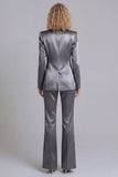 Blue Peak Lapel Single Breasted 2 Piece Women Prom Suits
