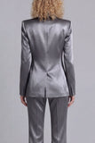 Blue Peak Lapel Single Breasted 2 Piece Women Prom Suits