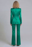Blue Peak Lapel Single Breasted 2 Piece Women Prom Suits