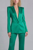 Blue Peak Lapel Single Breasted 2 Piece Women Prom Suits