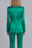 Blue Peak Lapel Single Breasted 2 Piece Women Prom Suits