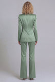 Blue Peak Lapel Single Breasted 2 Piece Women Prom Suits