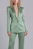 Blue Peak Lapel Single Breasted 2 Piece Women Prom Suits
