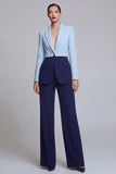 Black Pink 2 Piece Peak Lapel Women Business Suits