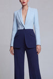 Black Pink 2 Piece Peak Lapel Women Business Suits