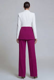 Black Pink 2 Piece Peak Lapel Women Business Suits