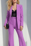 Purple Shawl Lapel 2 Piece Women Suits