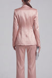 Blue 2 Piece Peak Lapel Double Breasted Women Suits
