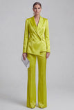 Blue 2 Piece Peak Lapel Double Breasted Women Suits