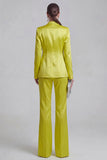 Blue 2 Piece Peak Lapel Double Breasted Women Suits