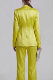 Blue 2 Piece Peak Lapel Double Breasted Women Suits