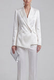 Blue 2 Piece Peak Lapel Double Breasted Women Suits
