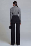 2 Piece Black Single Breasted Peak Lapel Slim Fit Prom Suits
