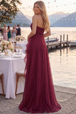 Navy A-Line Strapless Ruched Long Prom Dress with Ruffle Slit