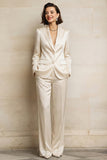 2 Piece Blue Single Breasted Peak Lapel Women Suits with Pockets