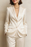 2 Piece Blue Single Breasted Peak Lapel Women Suits with Pockets