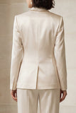 2 Piece Blue Single Breasted Peak Lapel Women Suits with Pockets