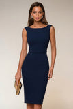 Ivory Bodycon Bateau Neck Midi Work Dress