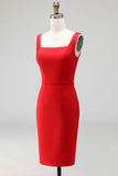 Navy Square Neck Bodycon Midi Work Dress