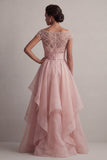 Bateau Neck A Line Champagne Sequin Mother Of the Bride Dress